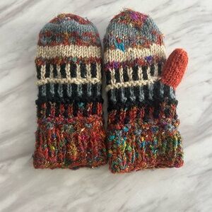 Multicolor Knit Mittens